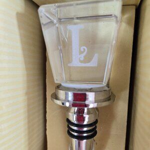 Cypress Home Wine Bottle Stopper Monogram Initial "L" Great Gift. NWT